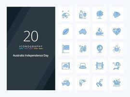 20 Australia Independence Day Blue Color icon for presentation vector