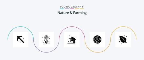 Nature And Farming Glyph 5 Icon Pack Including leaf. environment. agriculture. farming. environment vector