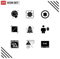 9 iconos creativos signos y símbolos modernos de elementos de diseño vectorial editables de signo de recorte de flujo de pantalla de herramienta vector