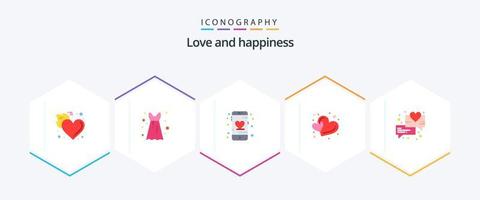 Love 25 Flat icon pack including love. two. application. shape. hearts vector