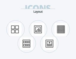 Layout Line Icon Pack 5 Icon Design. . grid. . layout vector