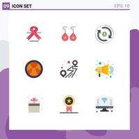 Set of 9 Modern UI Icons Symbols Signs for route location finance education Editable Vector Design Elements