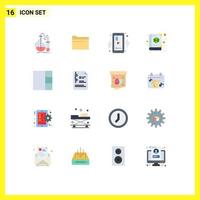 16 Creative Icons Modern Signs and Symbols of grid day storage clover video Editable Pack of Creative Vector Design Elements