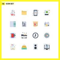 16 Creative Icons Modern Signs and Symbols of grid day storage clover video Editable Pack of Creative Vector Design Elements