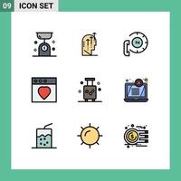 9 iconos creativos signos y símbolos modernos de la inteligencia de la aplicación mac ayudan a la comunicación elementos de diseño vectorial editables vector