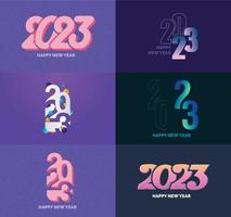 Big Set of 2023 Happy New Year logo text design 2023 number design template vector