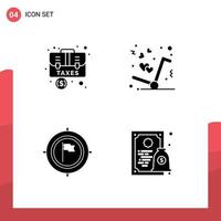 4 Creative Icons Modern Signs and Symbols of accounting aim briefcase get deadline Editable Vector Design Elements
