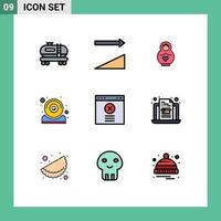 Set of 9 Modern UI Icons Symbols Signs for laptop blocked love block it Editable Vector Design Elements