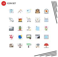Stock Vector Icon Pack of 25 Line Signs and Symbols for travel business basic briefcase rotate Editable Vector Design Elements
