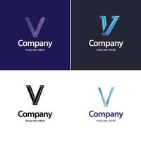Letter V Big Logo Pack Design Creative Modern logos design for your business vector