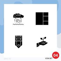 Pack of 4 Modern Solid Glyphs Signs and Symbols for Web Print Media such as hovercar stripe technolody badge growth Editable Vector Design Elements