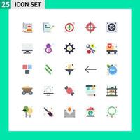 Set of 25 Modern UI Icons Symbols Signs for fan mark resume gun lys Editable Vector Design Elements