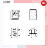 4 Universal Filledline Flat Colors Set for Web and Mobile Applications autumn learning bible tv protection Editable Vector Design Elements