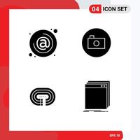 glifos sólidos vectoriales temáticos y símbolos editables de dirección que ejecutan elementos de diseño vectorial editables de superficie de medios de correo electrónico vector