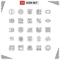 Line Pack of 25 Universal Symbols of file stadium idea road dollar Editable Vector Design Elements