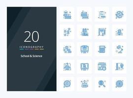 20 School And Science Blue Color icon for presentation vector