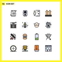 16 Creative Icons Modern Signs and Symbols of up shipping sound arrows job Editable Creative Vector Design Elements