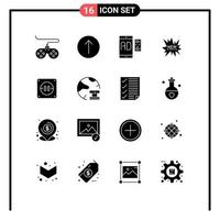 16 Thematic Vector Solid Glyphs and Editable Symbols of electricity new advertising tag ecommerce Editable Vector Design Elements