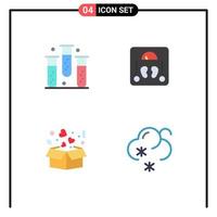 4 Creative Icons Modern Signs and Symbols of blood box form medical heart Editable Vector Design Elements