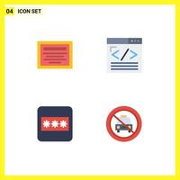 4 Thematic Vector Flat Icons and Editable Symbols of education layout browser web design car Editable Vector Design Elements
