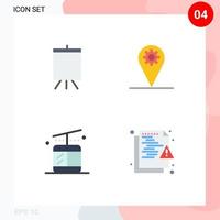 4 Universal Flat Icons Set for Web and Mobile Applications art travel business gear hacker Editable Vector Design Elements