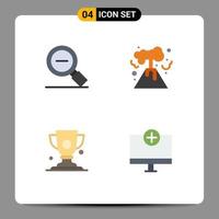 Modern Set of 4 Flat Icons and symbols such as less cup search less nuclear trophy Editable Vector Design Elements