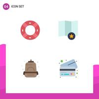 Pack of 4 Modern Flat Icons Signs and Symbols for Web Print Media such as help mountain ui star bank Editable Vector Design Elements