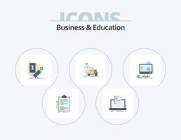 paquete de iconos planos de negocios y educación 5 diseño de iconos. envío. entrega. imprimir. divisa. compras vector