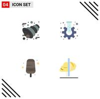 4 concepto de icono plano para sitios web móviles y aplicaciones comida de otoño equipo de acción de gracias creatividad elementos de diseño vectorial editables vector