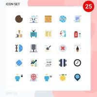 paquete de iconos de vectores de stock de 25 signos y símbolos de línea para el calendario de seguridad de eventos del sistema de documentos favorito elementos de diseño de vectores editables