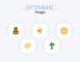 pongal flat icon pack 5 diseño de iconos. volador. cometa. sri lanka festival. agua vector