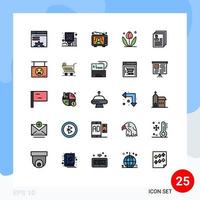 paquete de iconos de vector de stock de 25 signos y símbolos de línea para elementos de diseño de vector editables de usuario floral de ruta de naturaleza de cuenta