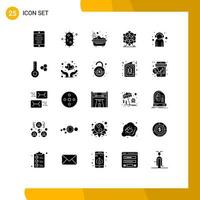 Pack of 25 Modern Solid Glyphs Signs and Symbols for Web Print Media such as customer canada bath wheel ferris Editable Vector Design Elements