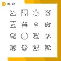 16 Creative Icons Modern Signs and Symbols of business development creativity design box Editable Vector Design Elements