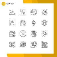 16 iconos creativos signos y símbolos modernos de desarrollo empresarial caja de diseño de creatividad elementos de diseño vectorial editables vector