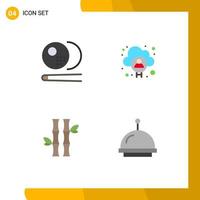 User Interface Pack of 4 Basic Flat Icons of billiards forest sports man leaves Editable Vector Design Elements