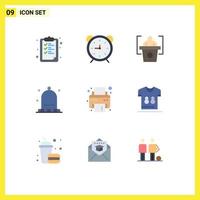 9 Universal Flat Color Signs Symbols of print winter watch thanksgiving autumn Editable Vector Design Elements