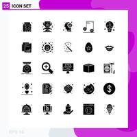 25 Creative Icons Modern Signs and Symbols of air audio prize music protect Editable Vector Design Elements