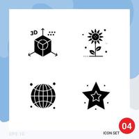 conjunto de iconos de interfaz de usuario modernos símbolos signos para codificar elementos de diseño vectorial editables de seo floral en dirección del globo vector