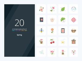 20 Spring Flat Color icon for presentation vector