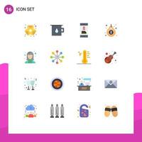 Universal Icon Symbols Group of 16 Modern Flat Colors of digital tag contact price label Editable Pack of Creative Vector Design Elements