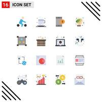 Group of 16 Modern Flat Colors Set for design think cell green ecology Editable Pack of Creative Vector Design Elements