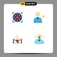 User Interface Pack of 4 Basic Flat Icons of bathroom business toilet star leader Editable Vector Design Elements