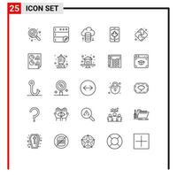 Universal Icon Symbols Group of 25 Modern Lines of analytics strategy cloud network puzzle canada Editable Vector Design Elements