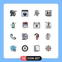 16 Creative Icons Modern Signs and Symbols of medicine blue print infusion paper document Editable Creative Vector Design Elements