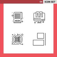 4 Thematic Vector Filledline Flat Colors and Editable Symbols of checklist sprint online agile align Editable Vector Design Elements