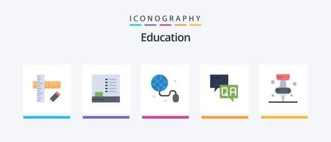 paquete de iconos de 5 planos de educación que incluye educación. información. educación. ayuda. respuesta. diseño de iconos creativos vector