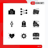 Pictogram Set of 9 Simple Solid Glyphs of car crypto tools coin ribbon Editable Vector Design Elements