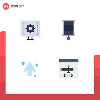 Group of 4 Flat Icons Signs and Symbols for contact arrow service child up Editable Vector Design Elements