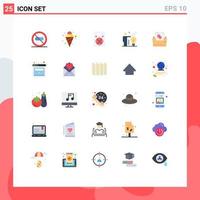 Set of 25 Modern UI Icons Symbols Signs for file folder document cold bulb business Editable Vector Design Elements